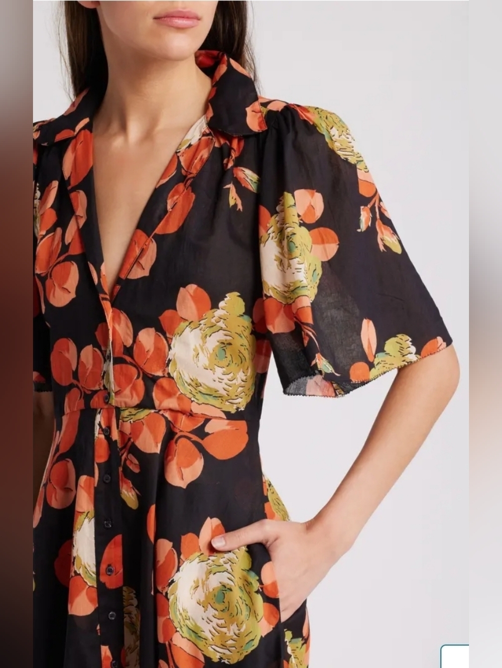 The GREAT. the Bridge dress in cabbage rose floral, 2 ( medium ) - Picture 5 of 15